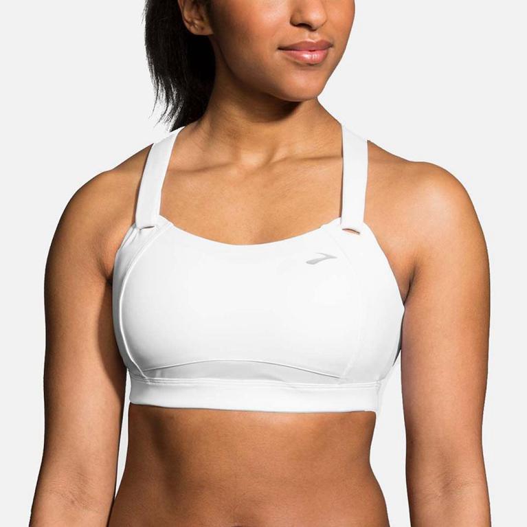 Brooks Juno Sports Running Bra - Women's - White (05239-FJBP)